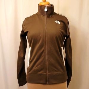 North Face Women's Jacket Brown W/Reflective Stripes Down Arms/Brown Size Med